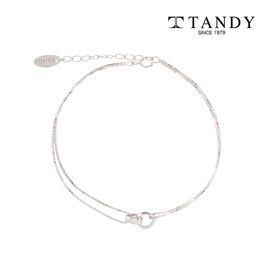 [TANDY] SILVER 925 Women's Double Ring Bracelet TDB501: Glossy Two-Line Chain with Luxurious 92.5% Pure Silver Plating - Made in Korea